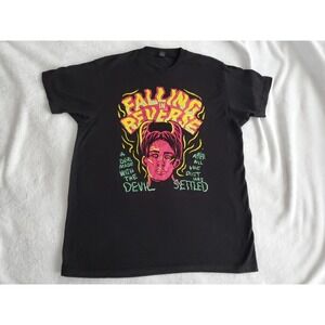 Falling In Reverse Concert T-Shirt Black Large Deal Made With the Devil EXC COND